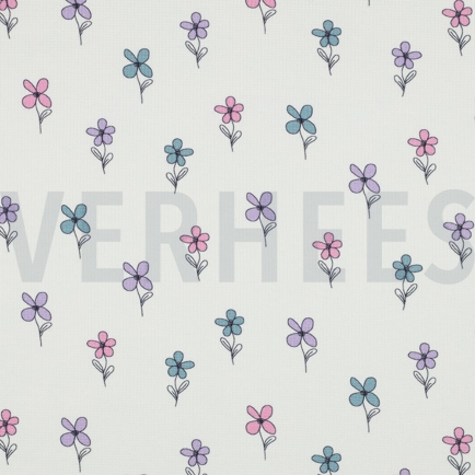 WAFELJERSEY BLOEMEN PETROL (hover)