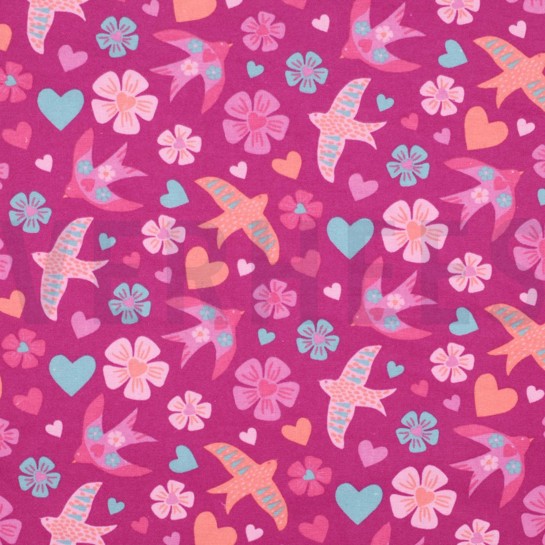 FLANNEL BIRDS FUCHSIA #7
