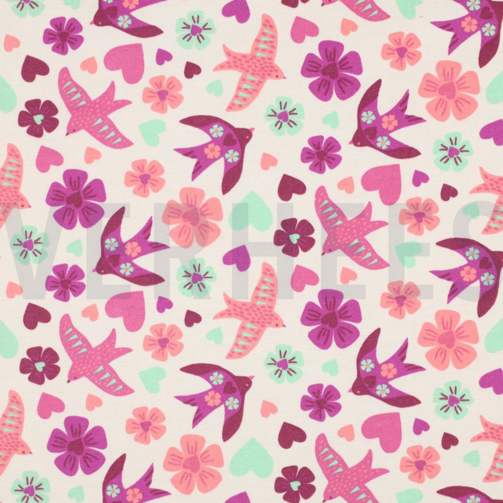 FLANNEL BIRDS OFFWHITE