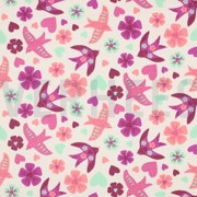 FLANELLE OISEAUX BLANC CASSÉ (thumbnail)