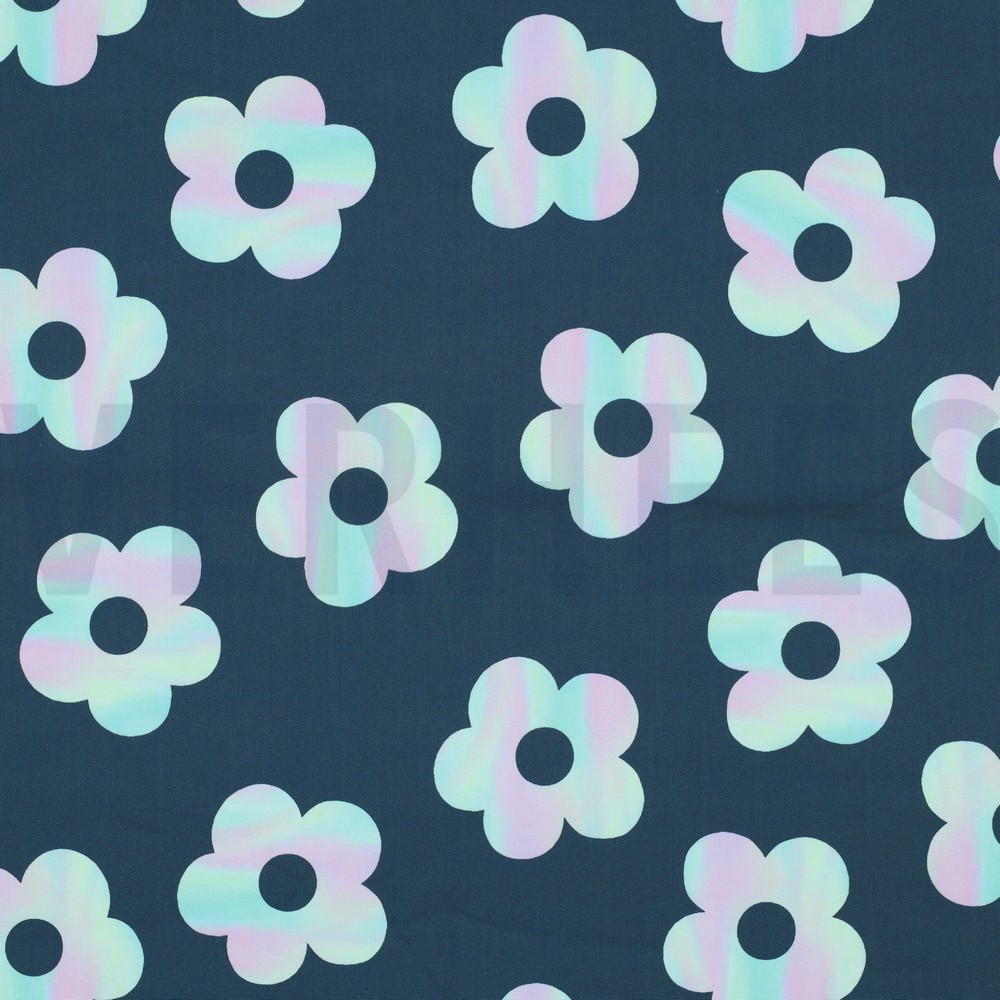 SOFTSHELL DIGITAL FLEURS PÉTROLE FONCÉ