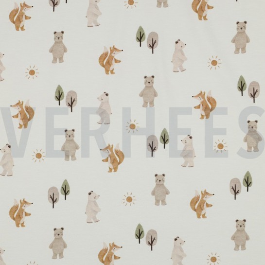 JERSEY DIGITAL FOREST ANIMALS WHITE #7