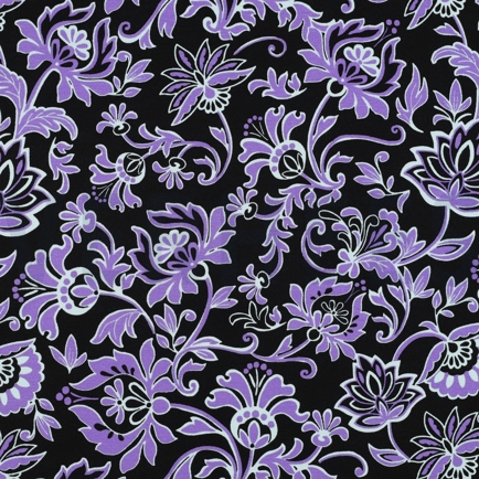 PUNTA DI ROMA PAISLEY FLOWERS BLACK (hover)