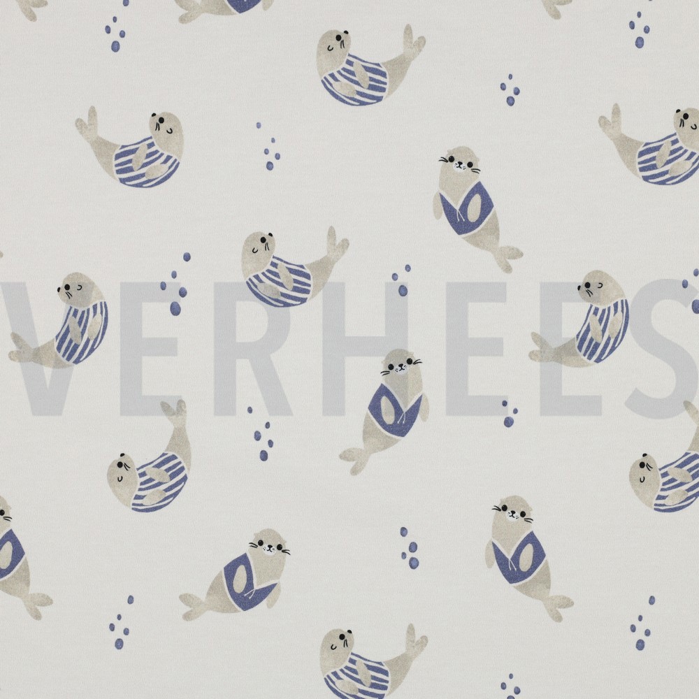 JERSEY GOTS DIGITAL PHOQUES BLANC CASSÉ