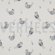 JERSEY GOTS DIGITAAL ZEEHONDEN GEBROKEN WIT (thumbnail)