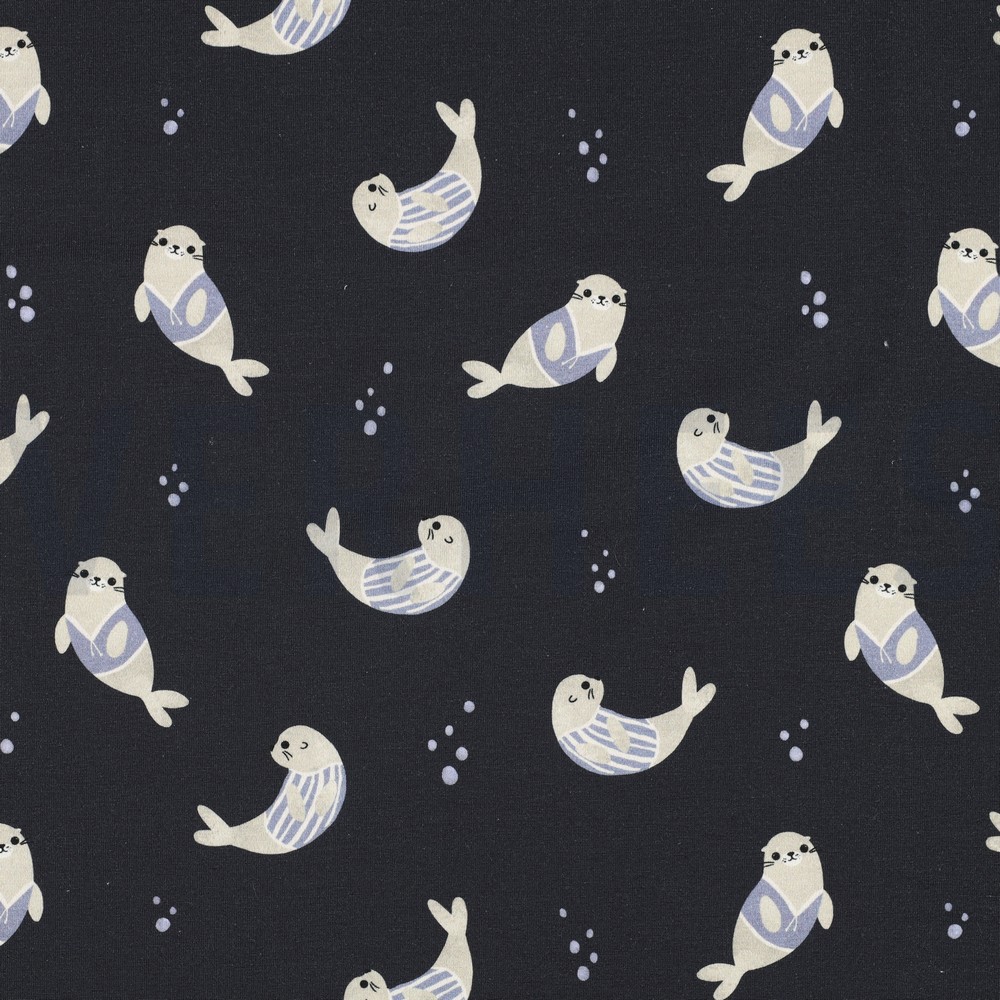 JERSEY GOTS DIGITAL PHOQUES BLEU MARINE