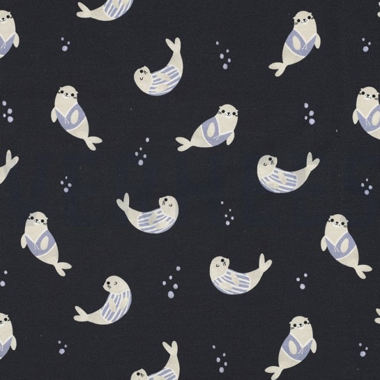 JERSEY GOTS DIGITAAL ZEEHONDEN MARINEBLAUW #7