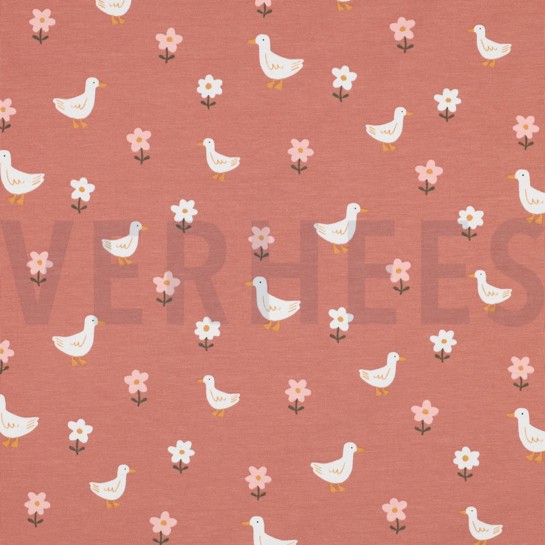 JERSEY GOTS ENTEN UND BLUMEN ROSA #7