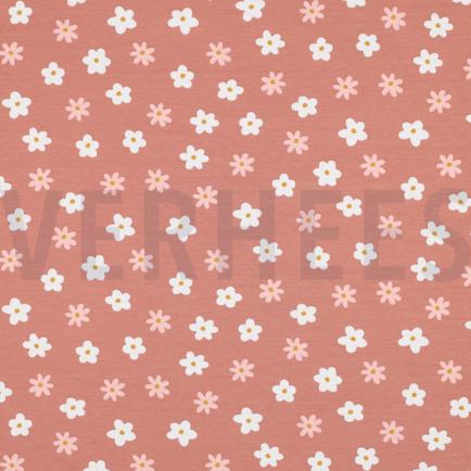 JERSEY GOTS CANARDS ET FLEURS ROSE (hover)