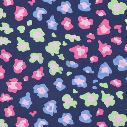 JERSEY GLITZER TIERHAUT MARINEBLAU (hover)