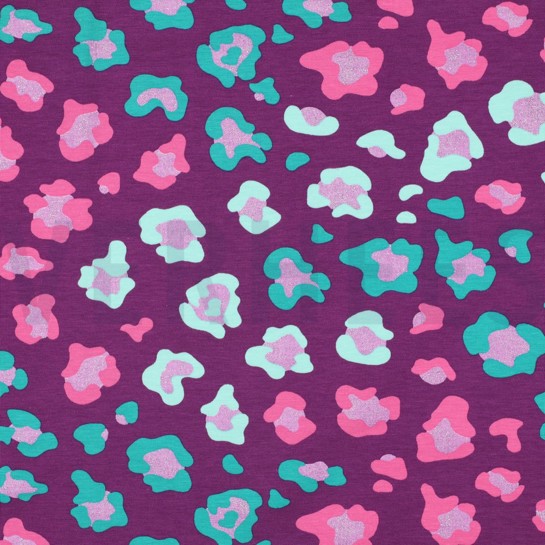 JERSEY GLITZER TIERHAUT LILA/VIOLETT #7