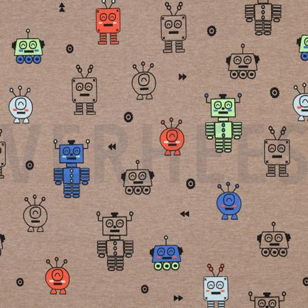 JERSEY MELANGE NEON ROBOTS TAUPE (hover)