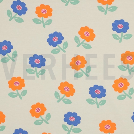 JERSEY NEON FLEURS BLANC CASSÉ (hover)