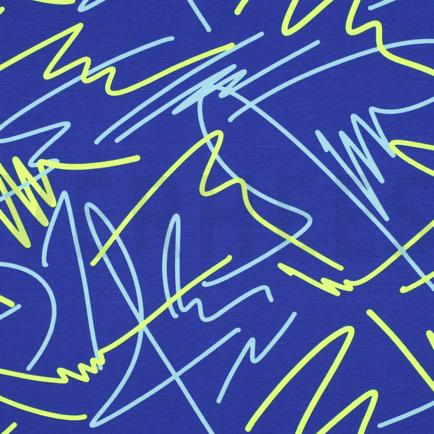 JERSEY NEON ABSTRACT KOBALTBLAUW (hover)