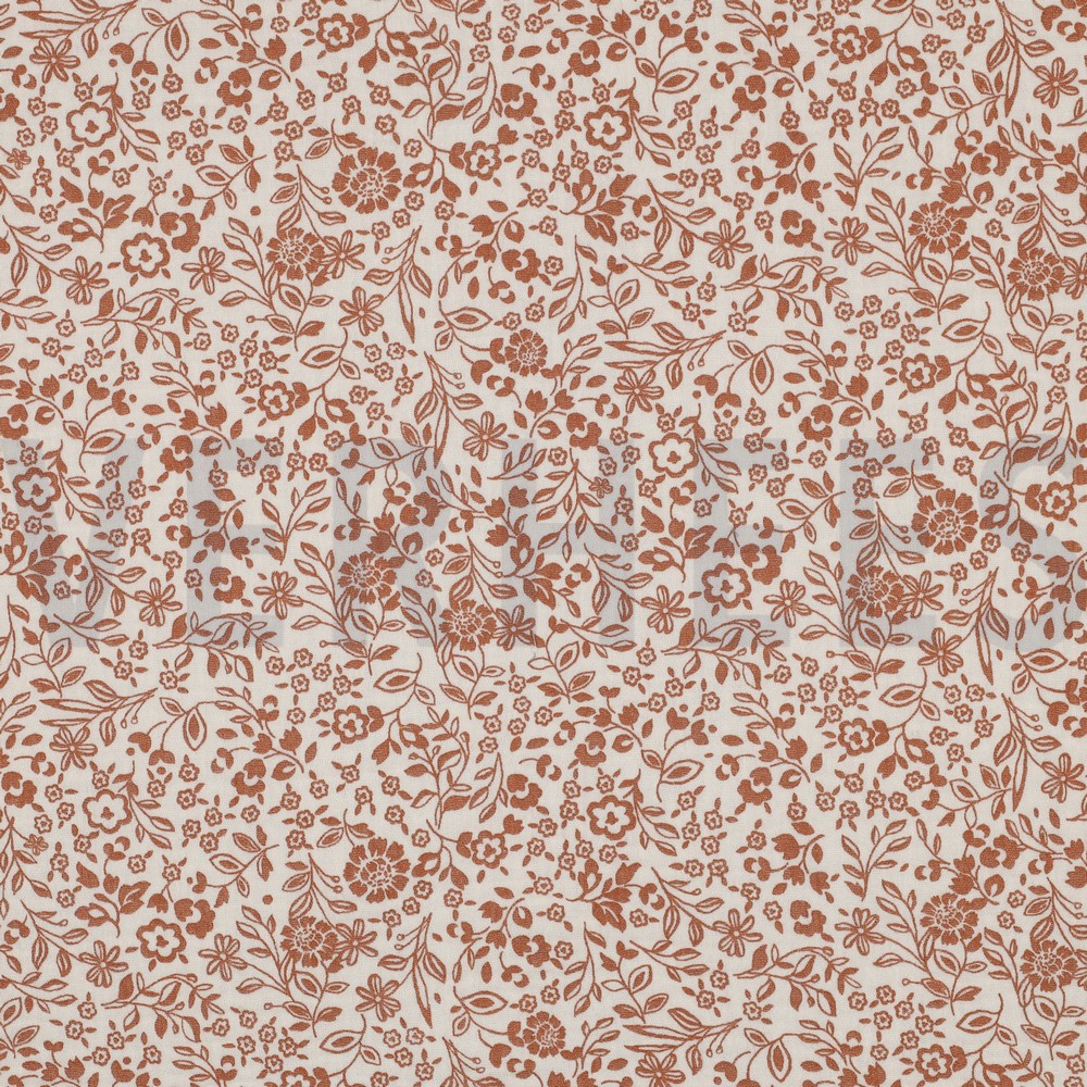 DOUBLE GAUZE BLOEMEN ECRU