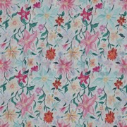 KATOEN EMBROIDERY DIGITAAL BLOEMEN WIT (thumbnail)