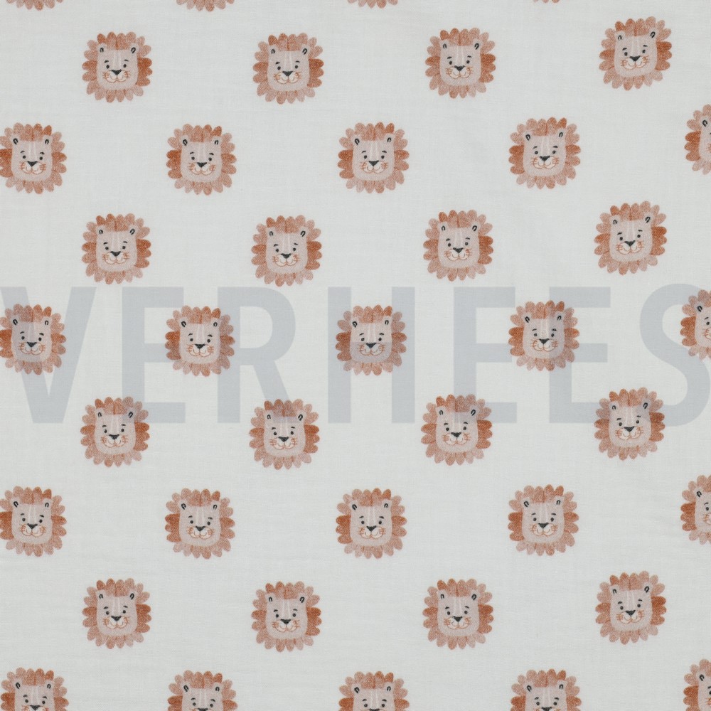 DOUBLE GAUZE DIGITAL LIONS WHITE