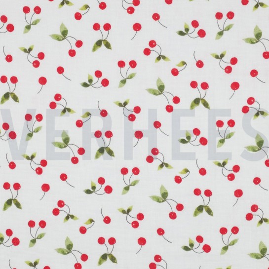 MUSSELIN DIGITAL KIRSCHEN WEISS #7