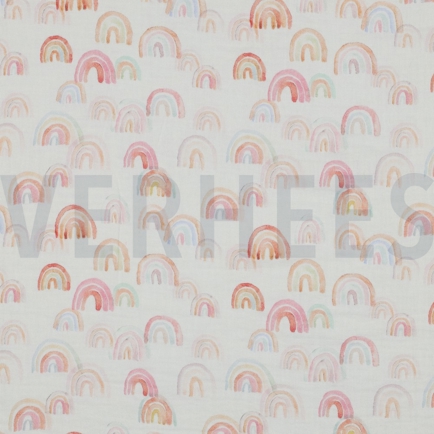DOUBLE GAUZE DIGITAAL REGENBOGEN WIT (hover)