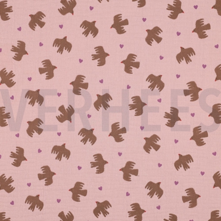 MUSSELIN GOTS VÖGEL SANFTROSA (hover)