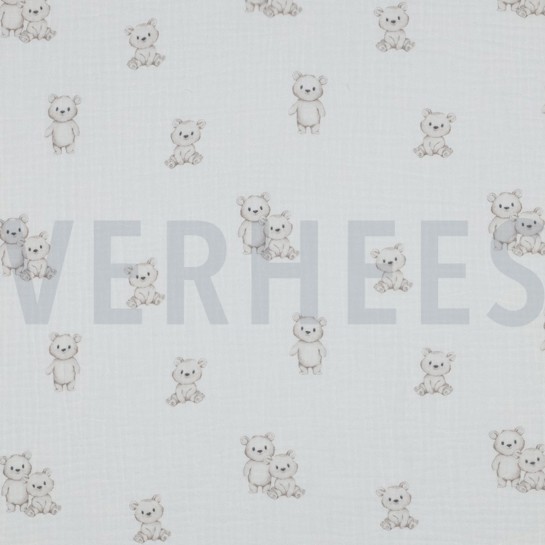 MUSSELIN GOTS DIGITAL TIERE WEISS #7