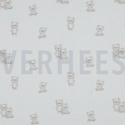DOUBLE GAUZE GOTS DIGITAAL DIEREN WIT (hover)
