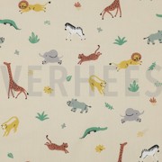 KATOENEN POPLIN GOTS DIEREN BEIGE (thumbnail)