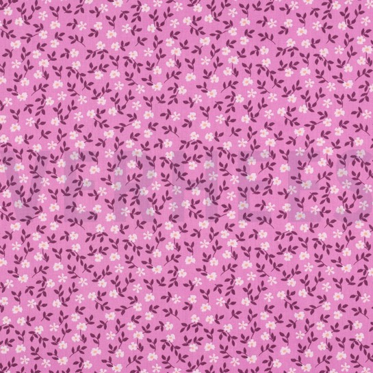 POPLIN GOTS FLOWERS PURPLE #7