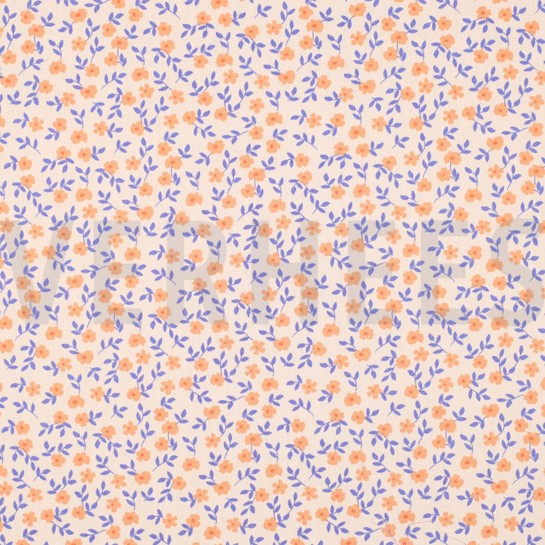 POPLIN GOTS FLOWERS PEACH #7