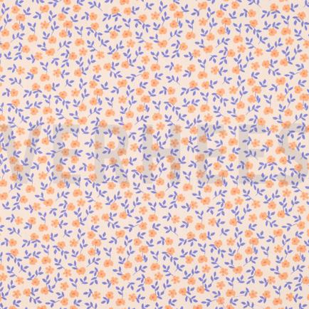 BAUMWOLLE POPELINE GOTS BLUMEN PFIRSICH (hover)