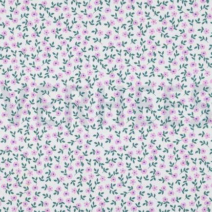 BAUMWOLLE POPELINE GOTS BLUMEN WEISS (hover)