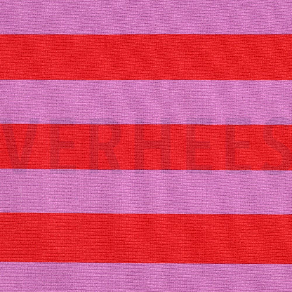 CANVAS STRIPES RED/MAUVE