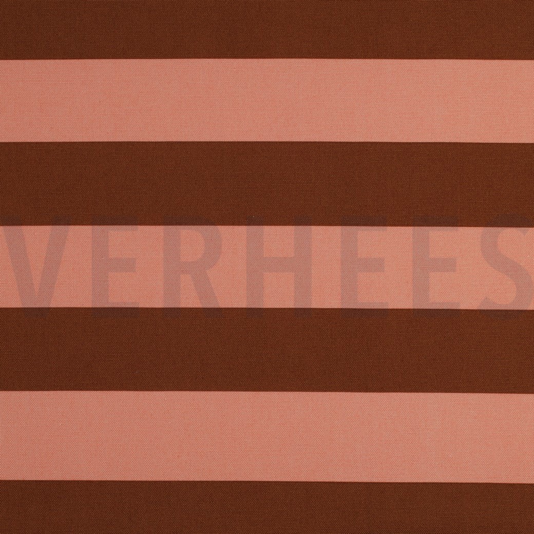CANVAS STRIPES SALMON/ BROWN