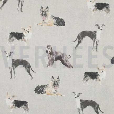 TOILE DÉCORATION DIGITAL CHIENS ÉCRU (hover)
