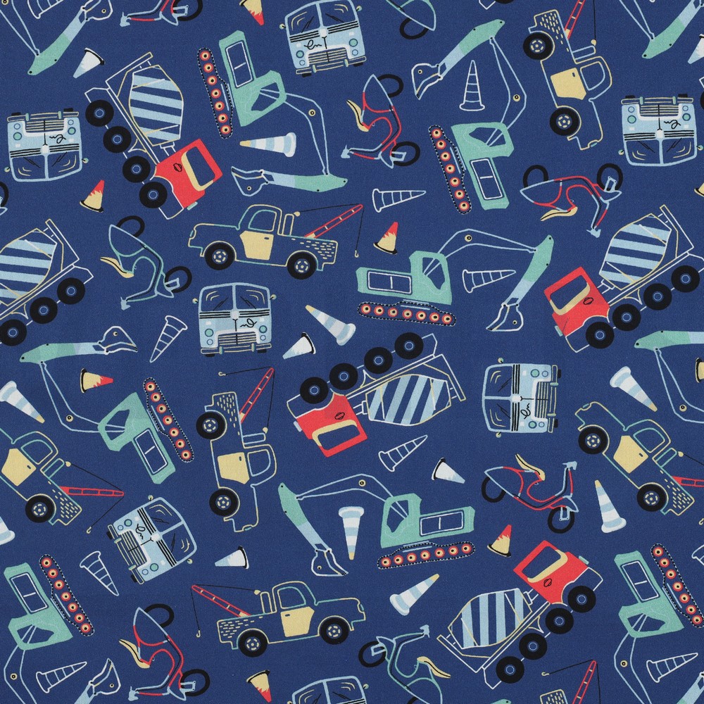 FINE POPLIN WORK VEHICLES BLUE