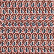 KATOENEN POPLIN BLOEMEN JEANSBLAUW (thumbnail)