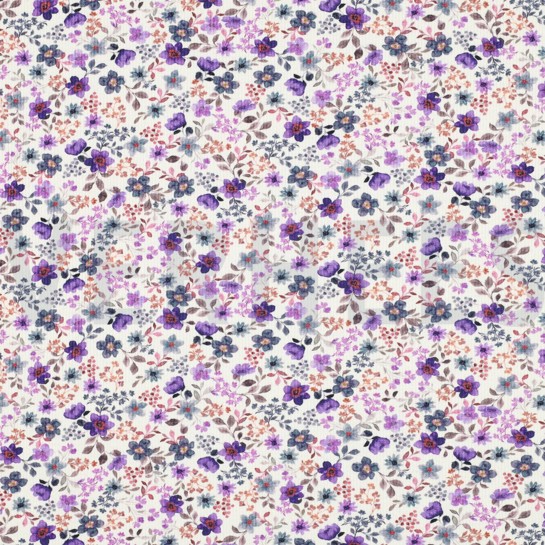 RIB JERSEY DIGITAL FLOWERS PURPLE #7