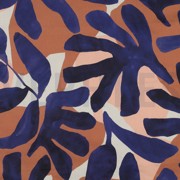 KATOEN SATIJN DIGITAAL BLADEREN BLAUW (thumbnail)