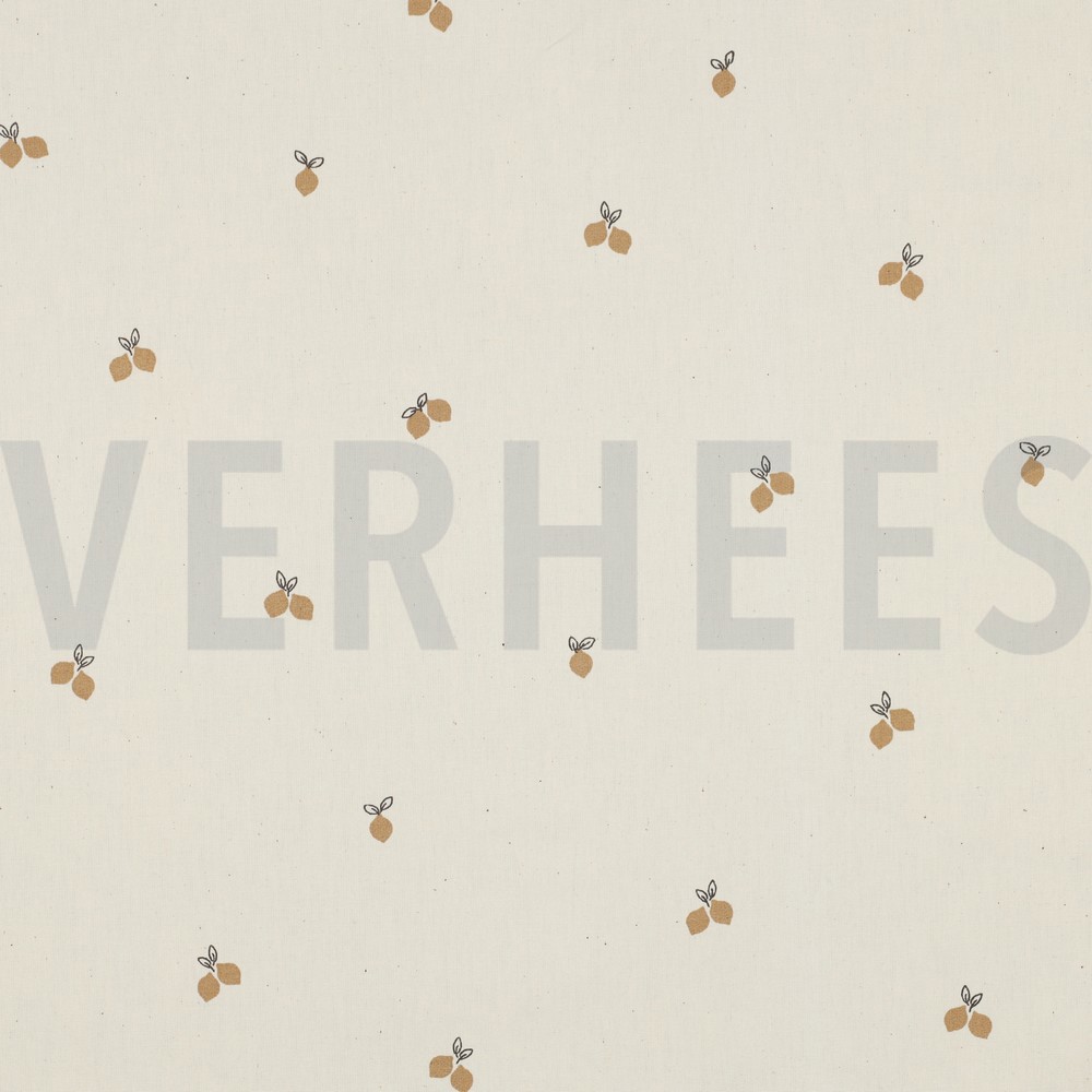 POPELINE DE COTON GOTS NATUREL FRUITS NATUREL