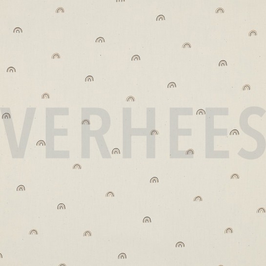 BAUMWOLLE POPELINE GOTS NATURAL REGENBÖGEN NATUR #7