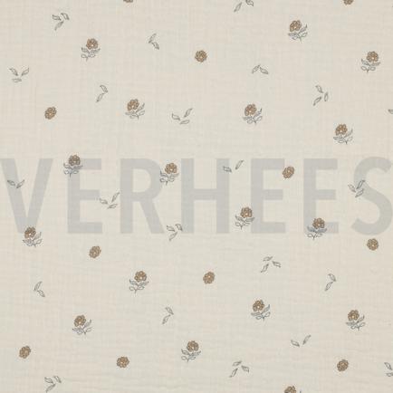DOUBLE GAUZE GOTS NATUREL BLOEMEN NATUREL (hover)