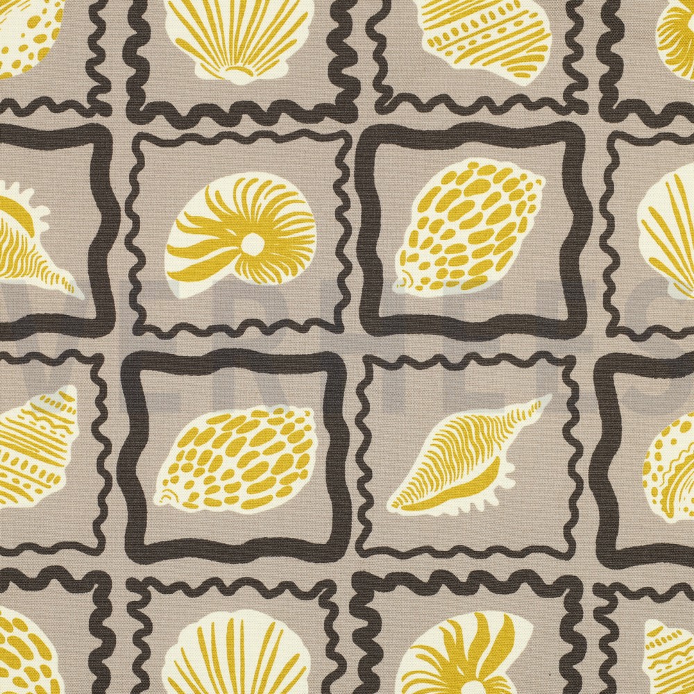 TOILE DÉCORATION COQUILLAGES SABLE