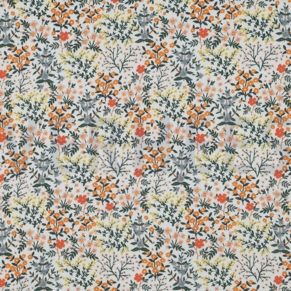 DOUBLE GAUZE DIGITAAL BLOEMEN WIT