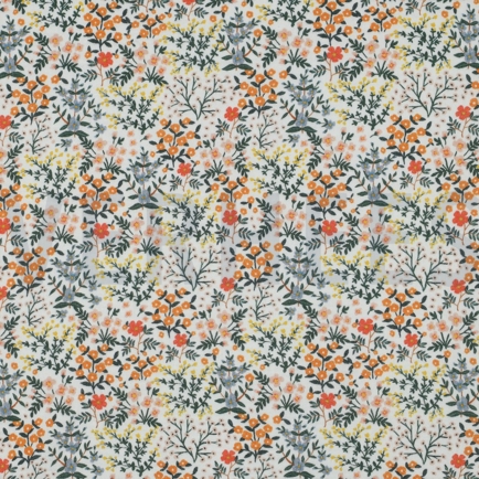 DOUBLE GAZE DE COTON FLEURS BLANC (hover)