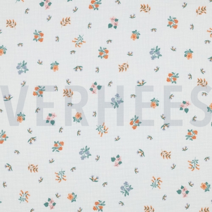 DOUBLE GAUZE BLOEMEN WIT (hover)