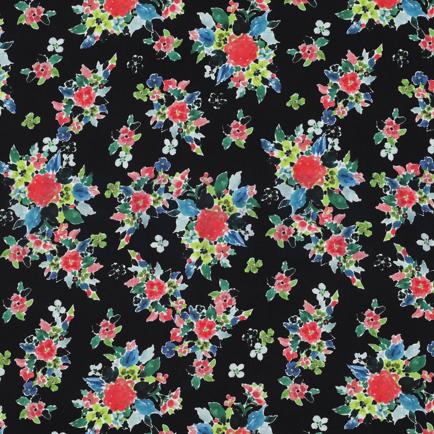 LENZING™ ECOVERO™ DIGITAL FLOWERS BLACK (hover)