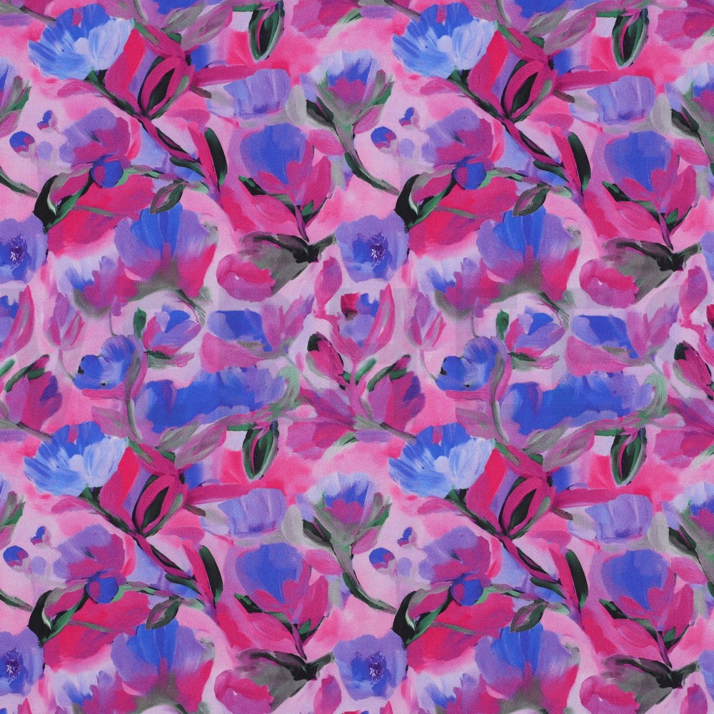 LENZING™ ECOVERO™ DIGITAL FLEURS VIOLET