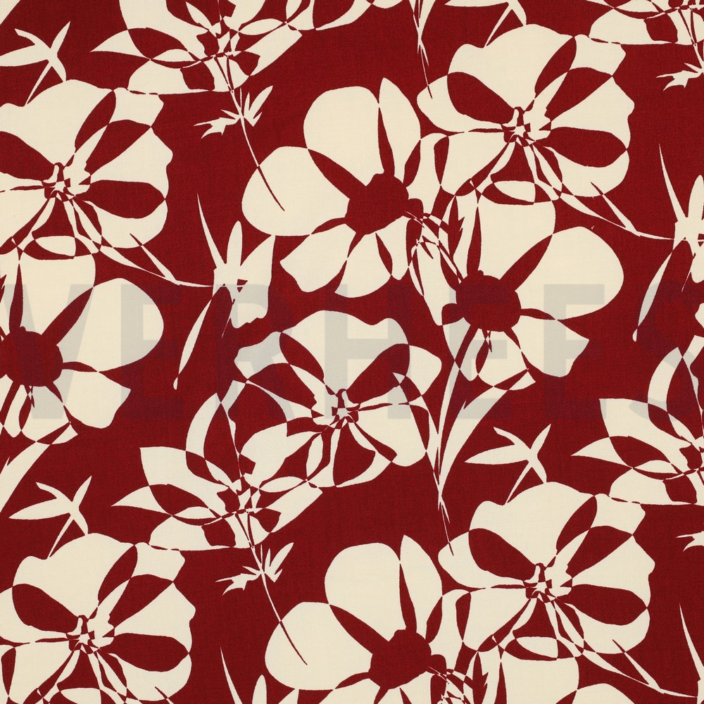 VISCOSE RADIANCE ABSTRACT FLOWERS RED