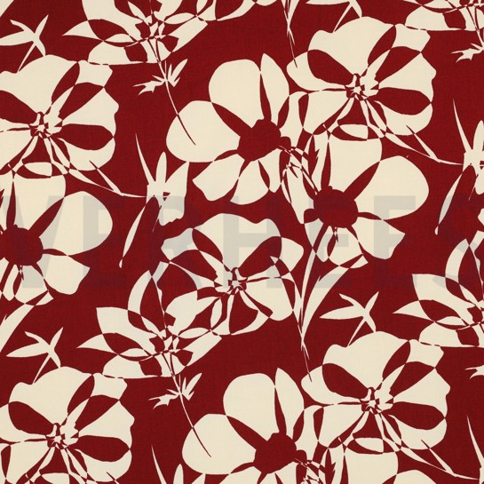 VISCOSE RADIANCE ABSTRACT FLOWERS RED #7