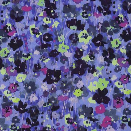 VISCOSE LUREX DIGITAL FLEURS BLEU COBALT (hover)